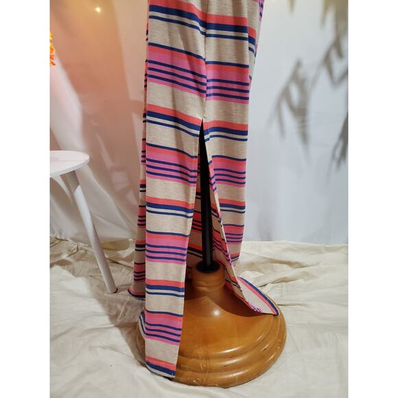 Mossimo Striped Racerback Maxi Dress Womens Size S Side Slit Multicolor Long - Picture 6 of 9